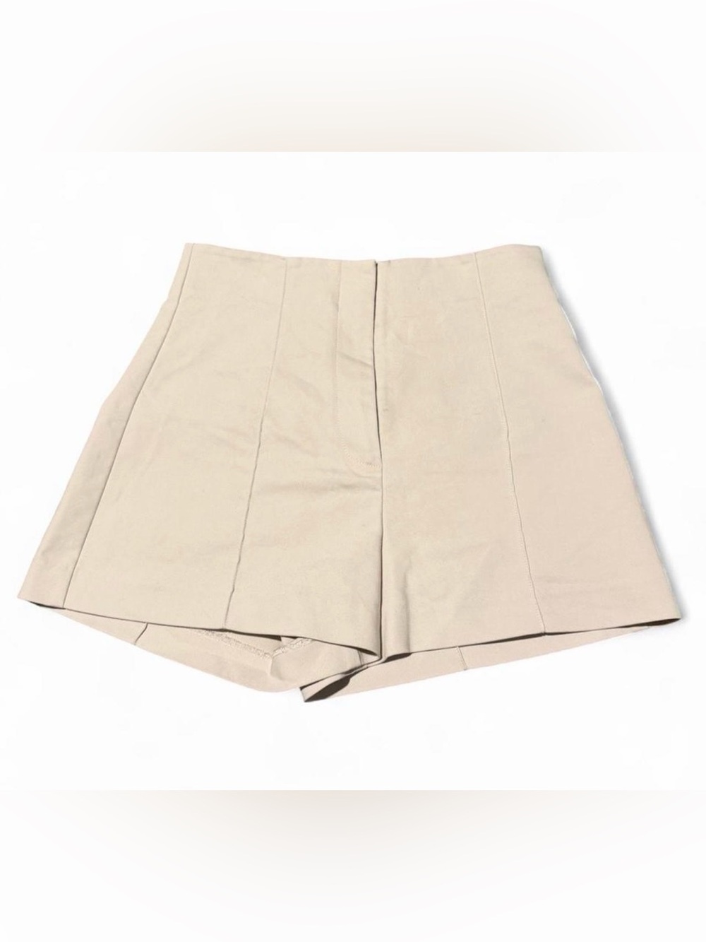 High-Waist Cream Tailored Women’s Shorts